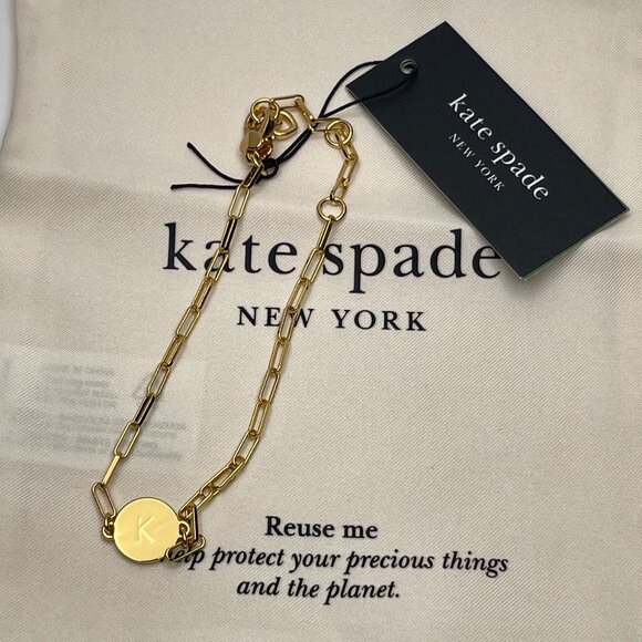 Kate Spade Initial K Chain Bracelet - NWT - Picture 1 of 6